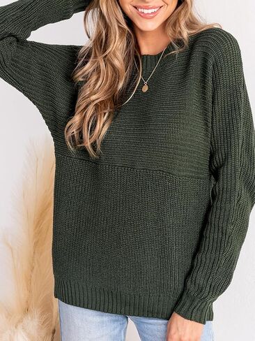 CUPSHE Women's Long Sleeve Knit Sweaters Crewneck Pullover Fall Sweater Casual Jumper Tops in Saudi Arabia