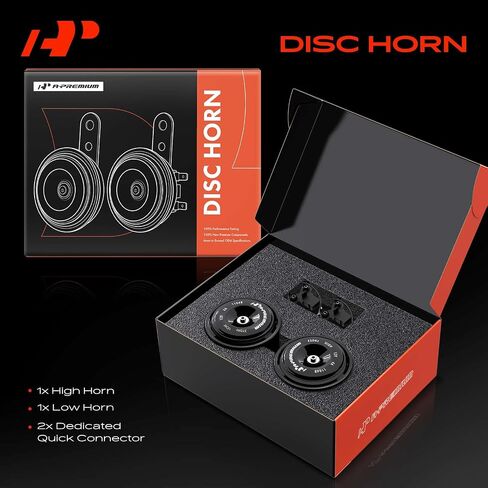 A-Premium 2Pcs Electric Disc Horn Compatible with Toyota Camry, RAV4, Corolla, Prius, Highlander & Subaru Outback, Forester, Impreza, Legacy & Lexus, ES, IS, GX, GS, LS, LX in Saudi Arabia