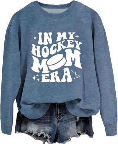 عطلة نهاية الأسبوع القهوة هوكي البلوز هوكي أمي سترة المرأة Crewneck لعبة يوم البلوفرات القمم ريترو هوكي عاشق قميص in Kuwait