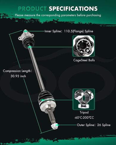 SCITOO Rear CV Axle Shaft Assembly Compatible with 2004-2010 for Toyota for Sienna 4234008010,NCV69000,665379,66-5379,605379,60-5379 in Saudi Arabia