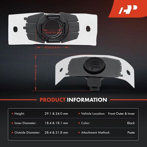 A-Premium 4-PC Front Inner and Outer Parking Assist Sensor Retainer Bezels Compatible with Toyota Models - Tundra 2022-2024, Sequoia 2023-2025, with TRD Pro Package in Saudi Arabia