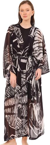 Swimsuit Cover-Up for Women | Open-Front Belted Long Kimono Cover-Ups | Beachwear in Saudi Arabia