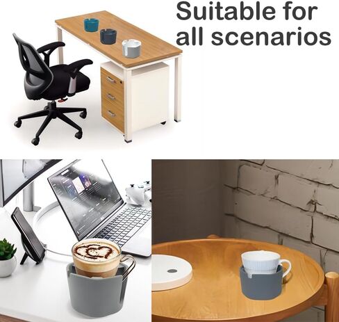 Suction Cup Holder - Ultra-Strong Desk Cup Holder, Non-Slip RV Drink Holder for Car/Office/Home, Organize Mugs & Water Bottles (Perfect for Drivers, Travelers, Office Workers) (Gray) in Saudi Arabia