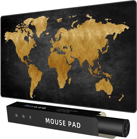 Rinaze Extra Large Gaming Mouse Pad with White Topographic, XXL Mousepad, Big Mouse Mat Desk Pad, Non Slip Keyboard Pad for Gaming Computer Laptop PC Office Desk Accessories in Saudi Arabia