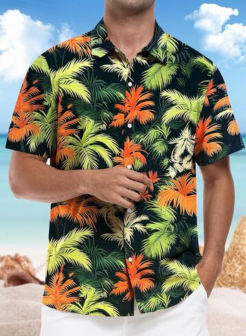 Hawaiian Shirt for Mens Short Sleeves Clothing Summer Shirts in Saudi Arabia