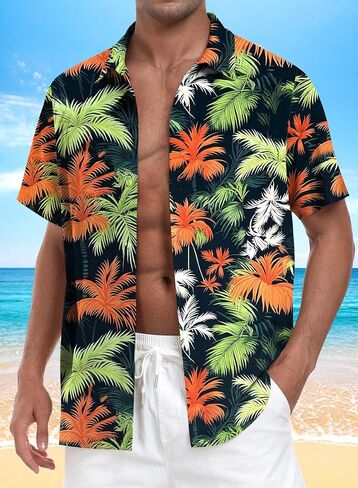 Hawaiian Shirt for Mens Short Sleeves Clothing Summer Shirts in Saudi Arabia