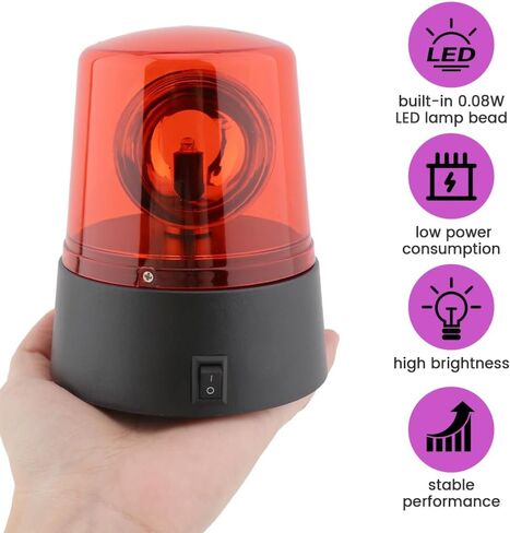 LED Strobe Light, DJ Flashing Stage Lights, Rotating Red Flashing Beacon Party Lamp Strobe Light with Switch Control for DJ Show Bar(1PC,Color:Red) in Saudi Arabia