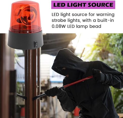 LED Strobe Light, DJ Flashing Stage Lights, Rotating Red Flashing Beacon Party Lamp Strobe Light with Switch Control for DJ Show Bar(1PC,Color:Red) in Saudi Arabia