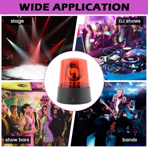 LED Strobe Light, DJ Flashing Stage Lights, Rotating Red Flashing Beacon Party Lamp Strobe Light with Switch Control for DJ Show Bar(1PC,Color:Red) in Saudi Arabia