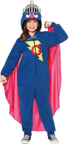 Spirit Halloween Sesame Street Kids Super Grover Jumpsuit Costume in Saudi Arabia