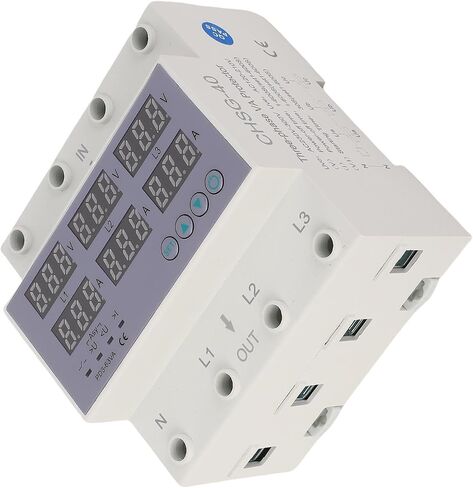 3 Phase DIN Rail Voltmeter Voltage and Current Protector Digital Display 3 Phase Voltage Monitoring Sequence Relay AC 390‑500V (63A) in Kuwait