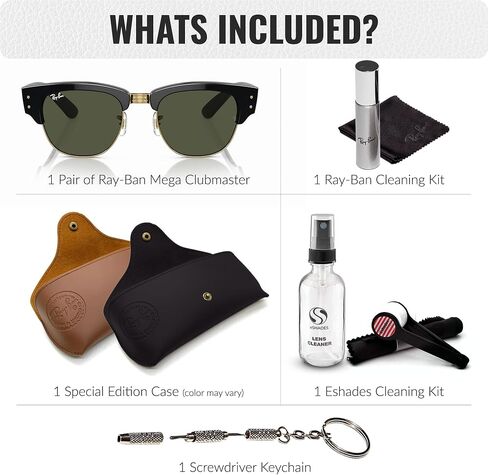 Ray-Ban RB0316S MEGA CLUBMASTER Square Shaped Sunglasses for Men & Women with Official RAYBAN Eyewear Kit in Saudi Arabia