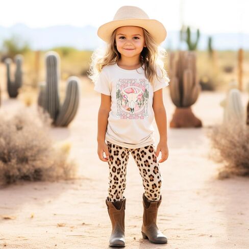 Olive Loves Apple Wild West Shirt for Toddlers and Girls Pink Desert Cowgirl Western Graphic Tee in Saudi Arabia