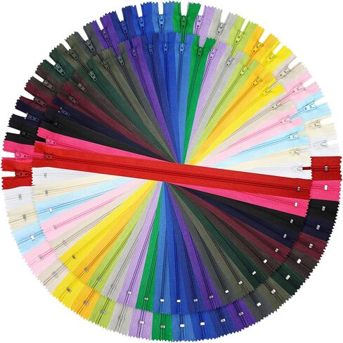 Zippers for Sewing, DOITEM 48 pcs 60cm/24 Inch Zippers Multicolor Nylon Coil Zippers for Sewing and Crafts 24 Colors in Kuwait