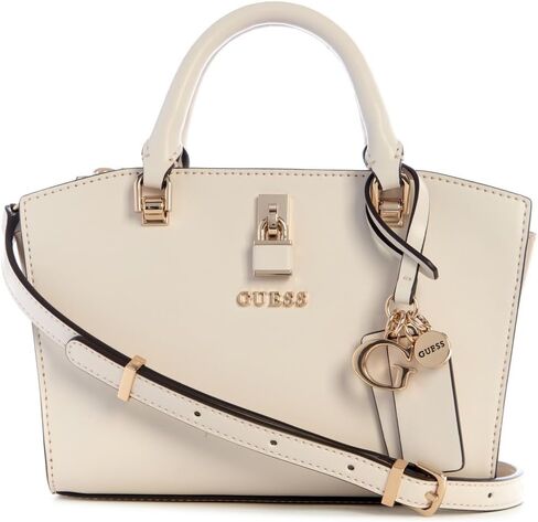 GUESS Queensland Mini Satchel, Off White/Taupe in Saudi Arabia