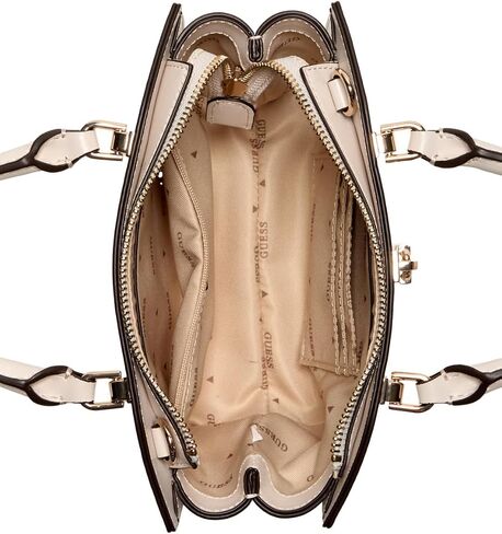 GUESS Queensland Mini Satchel, Off White/Taupe in Saudi Arabia