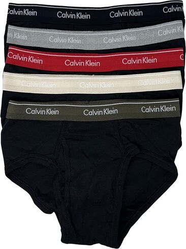 Calvin Klein Cotton Classics Brief 5-Pack Black/Black/Grey Heather/Exact/Tapioca/Olive S (28"-30") in Saudi Arabia