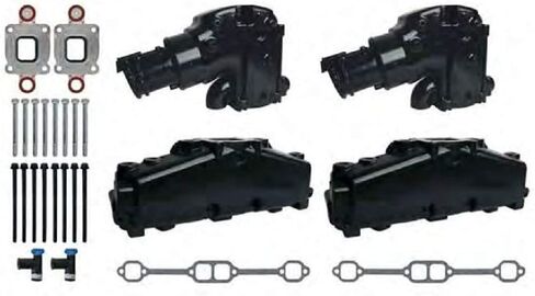 GLM Marine Dry Joint 14 Degree Exhaust Manifold kit compatible with 2005- UP 305 5.0L & 350 5.7L Mercruiser V-8 in Saudi Arabia