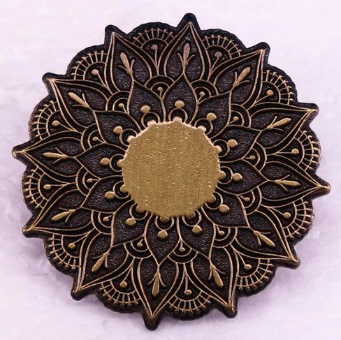 Mandala Spiritual Symbol Art Flower Buddhist Buddhism Hindu Tibet Tibetan Enlightenment Meditation Yoga 1.4" Enamel Pin in Saudi Arabia