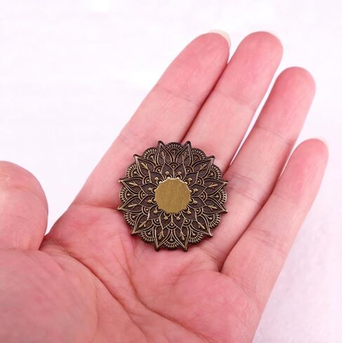 Mandala Spiritual Symbol Art Flower Buddhist Buddhism Hindu Tibet Tibetan Enlightenment Meditation Yoga 1.4" Enamel Pin in Saudi Arabia