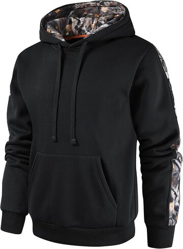 Leidowei Men's Camo Outfitter Fleece Hoodie Pullover Long Sleeve Casual Sweatshirt with Pocket in Kuwait