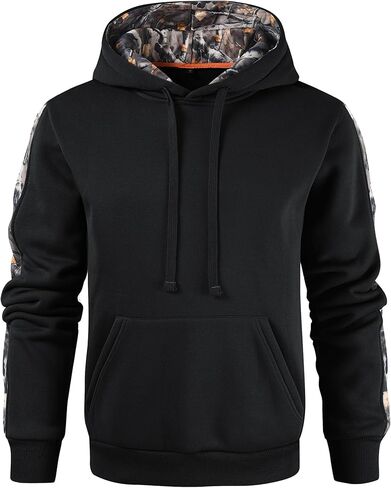 Leidowei Men's Camo Outfitter Fleece Hoodie Pullover Long Sleeve Casual Sweatshirt with Pocket in Kuwait