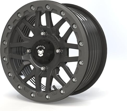 Bullite Wheels BT-06 Berserker UTV ATV Wheel Gunmetal Gray Rims and Red Beadlock 15x7, 4x156 Bolt Pattern, 5+2 Offset, Compatible with Polaris RZR 1000 XP/Ranger XP 900/1000 in Saudi Arabia