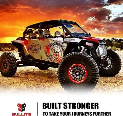 Bullite Wheels BT-06 Berserker UTV ATV Wheel Gunmetal Gray Rims and Red Beadlock 15x7, 4x156 Bolt Pattern, 5+2 Offset, Compatible with Polaris RZR 1000 XP/Ranger XP 900/1000 in Saudi Arabia