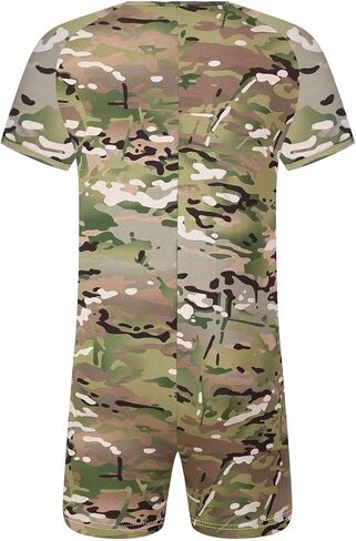 Onesie for Men Cotton Short Sleeve Camouflage Pajama Jumpsuits One Piece Printed Romper Bodysuit Zipper Up in Saudi Arabia