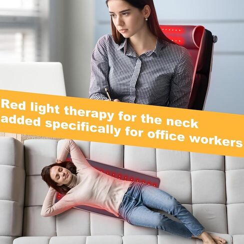 New 19" × 35.8" Red Light Therapy Mat with Neck Support, Full Body Pad for Neck, Shoulder & Back Pain Relief, Dual Wavelength 660nm & 850nm in Saudi Arabia