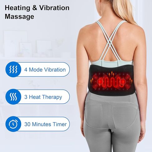 Cordless Red Light Therapy Belt: 5200mAh Rechargeable Infrared Light Therapy for Body with Vibration, FSA HSA Eligible, for Back, Waist, Shoulder Pain Relief, Portable Gift for Women Men in Kuwait