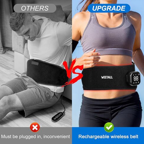 Cordless Red Light Therapy Belt: 5200mAh Rechargeable Infrared Light Therapy for Body with Vibration, FSA HSA Eligible, for Back, Waist, Shoulder Pain Relief, Portable Gift for Women Men in Kuwait