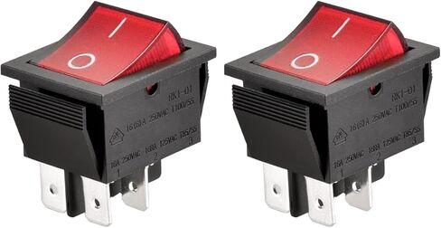 مفتاح الروك ON-OFF DPST 4 محطات الضوء الأحمر 16A 250VAC (5) in Saudi Arabia
