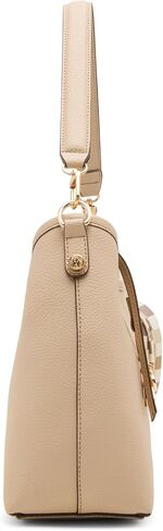 Anne Klein Womens Graphic Tile Lion Logo Small Hobo, Sesame in Saudi Arabia
