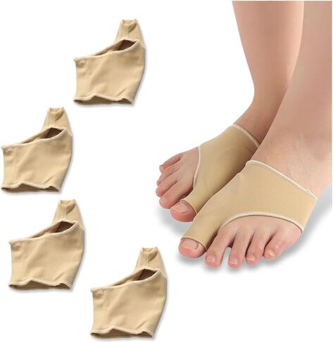 وسائد للقدم، وسائد لتصحيح الورم، مجموعة مصحح للورم وأكمام مريحة مع وسادات جل، تخفيف الورم، دعم الورم، للرجال والنساء، مجموعة من 4 قطع متوسطة الحجم، أسود/أصفر in Kuwait