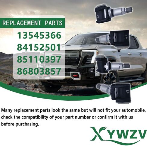 4 قطع TPMS أجهزة استشعار ضغط الإطارات لمقطورة 2019-2025 جي إم سي شيفروليه كاديلاك سييرا سيلفرادو سوبربان تاهو يوكون، يستبدل 13545366، 86803857، 84338125، 85110397، أجهزة استشعار مراقبة ضغط الإطارات in Saudi Arabia