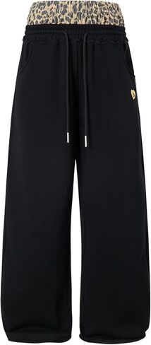 Aelfric Eden Baggy Wide Leg Sweatpants for Women Men Double Waist Camo Elastic Waisted Lounge Pants with Pockets in Saudi Arabia