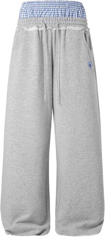 Aelfric Eden Baggy Wide Leg Sweatpants for Women Men Double Waist Camo Elastic Waisted Lounge Pants with Pockets in Kuwait