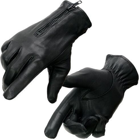 Milwaukee Leather SH226TH Men's Black Thermal Lined Leather Motorcycle Hand Gloves W/Wrist Zipper Closure in Saudi Arabia