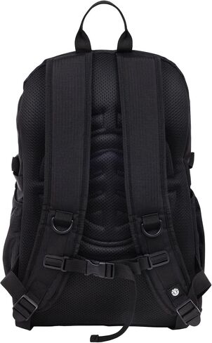 Element Backpack, Vertical Logo Skate Pack, Multi-Compartment Storage, Reflective Bungee Cord, Black in Saudi Arabia
