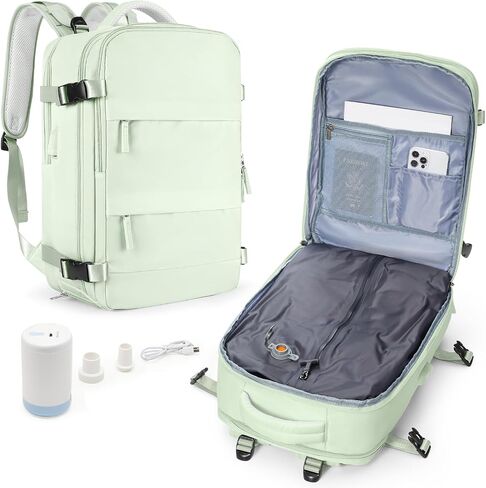 wepadre فراغ حقيبة الظهر السفر مع مضخة حقيبة السفر مع نظام فراغ سهلة Vac Pack حقائب الظهر Vacpack حقائب ضغط الظهر Mochila de Viaje Compresion al Vacio الأسود in Kuwait