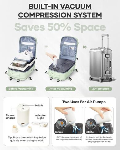 wepadre فراغ حقيبة الظهر السفر مع مضخة حقيبة السفر مع نظام فراغ سهلة Vac Pack حقائب الظهر Vacpack حقائب ضغط الظهر Mochila de Viaje Compresion al Vacio الأسود in Kuwait