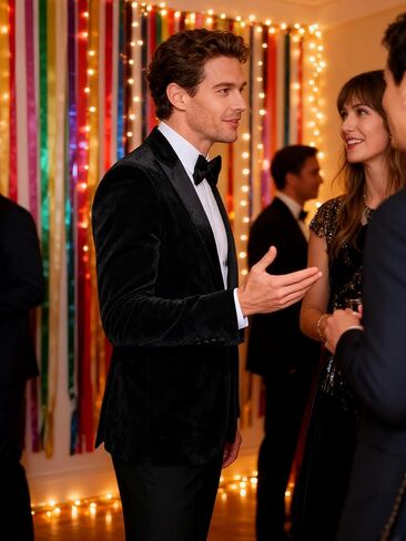 Barry.Wang Velvet Mens Blazer Peaked Lapel Sport Coat Brooch Slim Fit Tuxedo One Button Suit Jacket Wedding Dinner in Kuwait