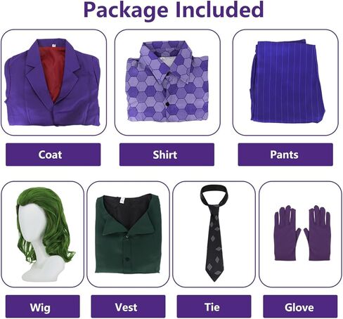 مجموعة أزياء الهالوين للبالغين للرجال باللون الأرجواني مع الملحقات in Kuwait