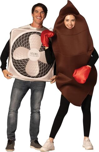 أزياء الراستا إمبوستا المضحكة الجديدة للهالوين، مجموعة أزياء Sh!t Hits the Fan Couples، للنساء والرجال، مقاس واحد للبالغين in Kuwait