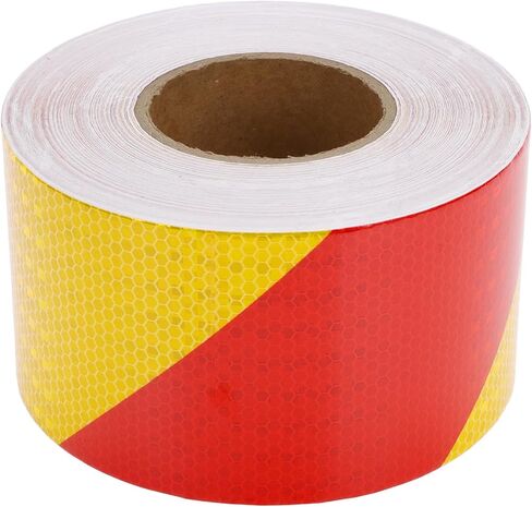 Universal 32.81ft x 3.94" Air-Release Adhesive Pinstripe Tape Automotive Pinstriping Tape PVC Red,Yellow in Kuwait