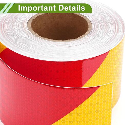 Universal 32.81ft x 3.94" Air-Release Adhesive Pinstripe Tape Automotive Pinstriping Tape PVC Red,Yellow in Kuwait