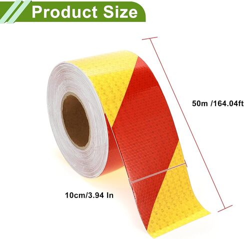 Universal 32.81ft x 3.94" Air-Release Adhesive Pinstripe Tape Automotive Pinstriping Tape PVC Red,Yellow in Kuwait