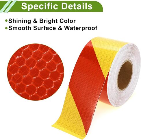 Universal 32.81ft x 3.94" Air-Release Adhesive Pinstripe Tape Automotive Pinstriping Tape PVC Red,Yellow in Kuwait