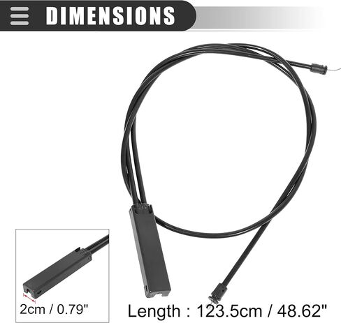 Motoforti Car Hood Release Cable, Engine Center Hood Release Wire, for BMW 3series 2004-2011, 51237184432, Rubber Metal, Black in Saudi Arabia